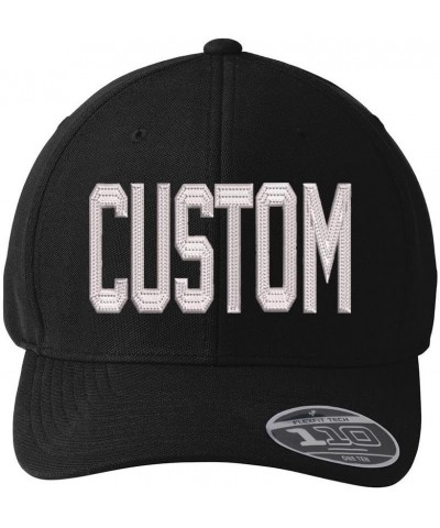 Flexfit Cool Dry 110 3D Add Custom Personalized Big Letters Caps Black $17.67 Baseball Caps