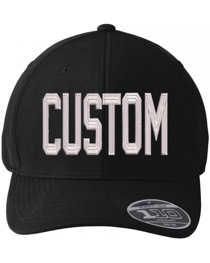 Flexfit Cool Dry 110 3D Add Custom Personalized Big Letters Caps Black $17.67 Baseball Caps