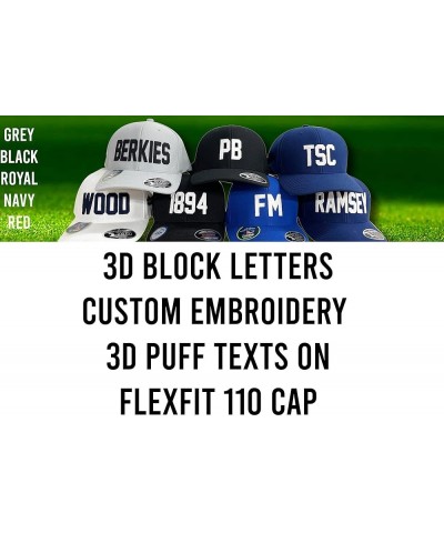 Flexfit Cool Dry 110 3D Add Custom Personalized Big Letters Caps Black $17.67 Baseball Caps