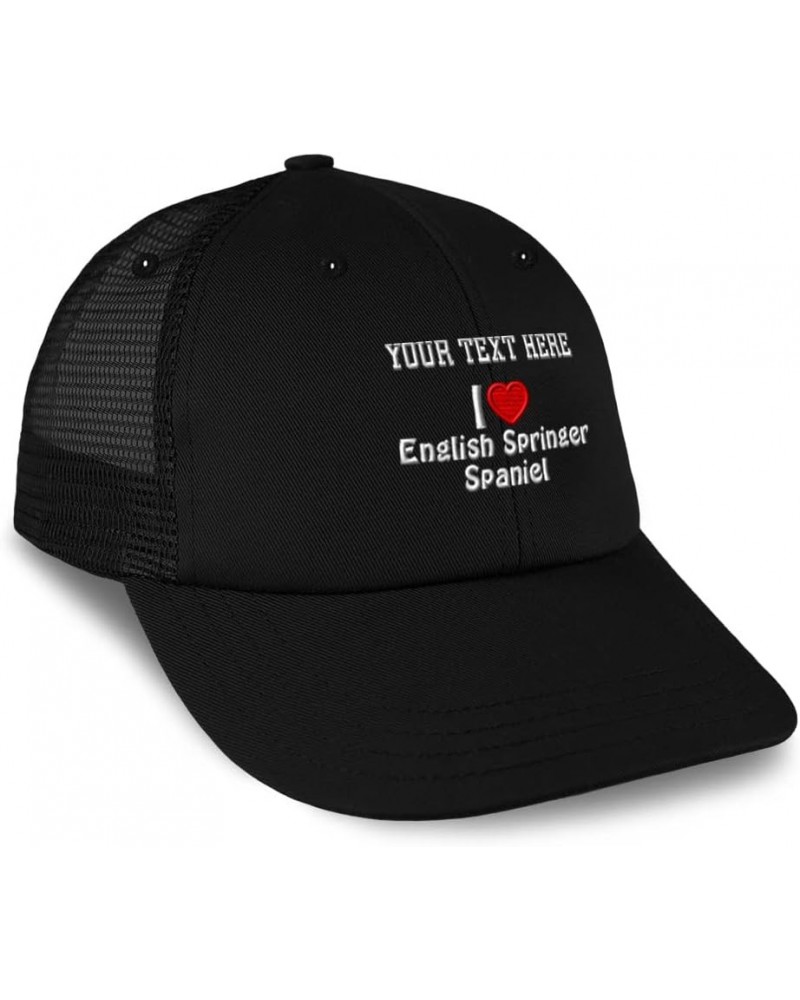 Custom Trucker Hat Baseball Cap (Love) Springer Spaniel Red Heart Pet Lovers Dog Black Personalized Text Here $14.10 Baseball...