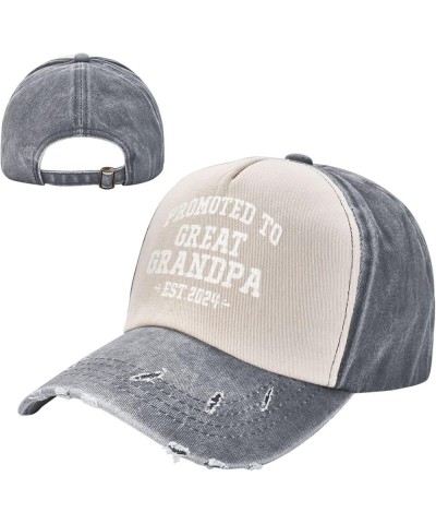 Promoted to Great Grandpa Est. 2024 Cowboy Hat Men Vintage Baseball Cap Women Trucker Hat Dad Hat Dark Red Gray $10.33 Baseba...