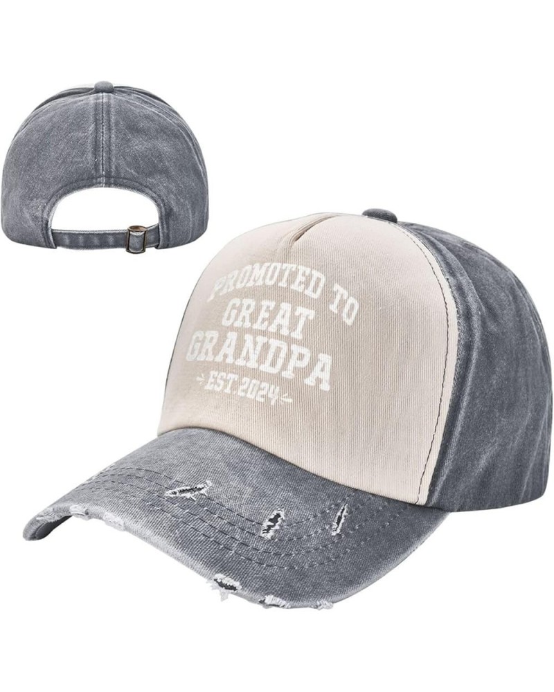 Promoted to Great Grandpa Est. 2024 Cowboy Hat Men Vintage Baseball Cap Women Trucker Hat Dad Hat Dark Red Gray $10.33 Baseba...