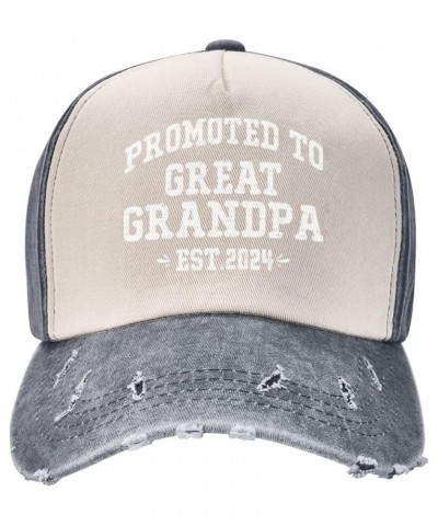 Promoted to Great Grandpa Est. 2024 Cowboy Hat Men Vintage Baseball Cap Women Trucker Hat Dad Hat Dark Red Gray $10.33 Baseba...