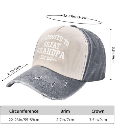 Promoted to Great Grandpa Est. 2024 Cowboy Hat Men Vintage Baseball Cap Women Trucker Hat Dad Hat Dark Red Gray $10.33 Baseba...