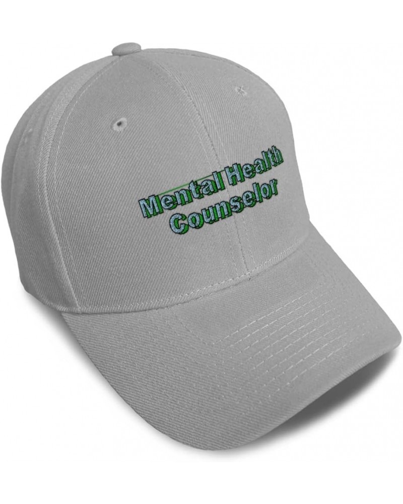 Baseball Cap Mental Health Counselor Occupation Acrylic Therapy Dad Hats for Men and Women Gray Design Only $11.61 Baseball Caps