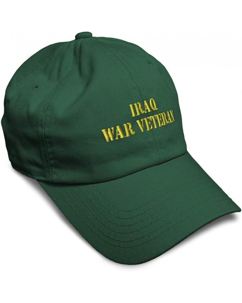 Soft Baseball Cap Iraq War Veteran Embroidery Veteran Respect Cotton Embroidered Dad Hats for Men & Women Forest Green Design...