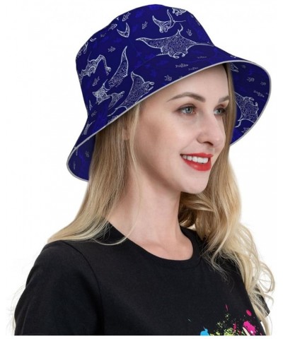 Fresh and Juicy Fruit Rainbow Fashionable Double-Sided Reflective Bucket Hat â Outdoor Activities Manta Ray and Fish $14.56 B...