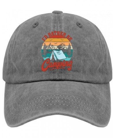 Cowboy hat Men I'd Rather be Camping Trucker hat Men Cute hat Gifts for Him Beach Caps Suitable for Streetwear Pigment Gray $...