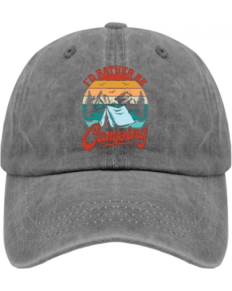 Cowboy hat Men I'd Rather be Camping Trucker hat Men Cute hat Gifts for Him Beach Caps Suitable for Streetwear Pigment Gray $...