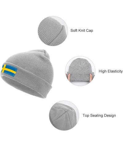 Unisex Anguilla Flag Knit Cuffed Beanie for Men and Women Knit Hat Winter Beanies Light Gray-style-9 $10.72 Skullies & Beanies