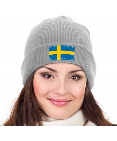 Unisex Anguilla Flag Knit Cuffed Beanie for Men and Women Knit Hat Winter Beanies Light Gray-style-9 $10.72 Skullies & Beanies