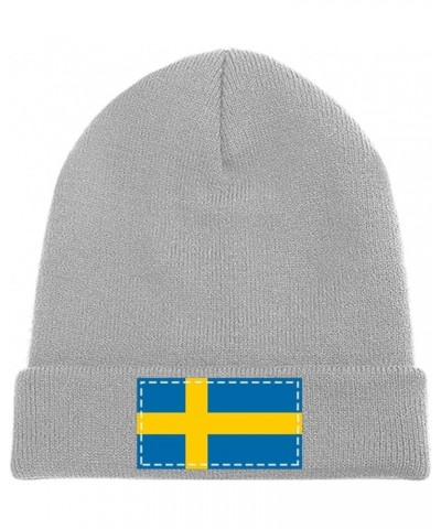 Unisex Anguilla Flag Knit Cuffed Beanie for Men and Women Knit Hat Winter Beanies Light Gray-style-9 $10.72 Skullies & Beanies