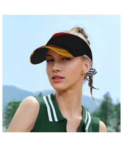 Sun Visor Hats for Women Men Ginkgo Biloba Sunscreen Visor Cap Adjustable Sport Empty Top Baseball Sun Cap Germany Flag $12.4...