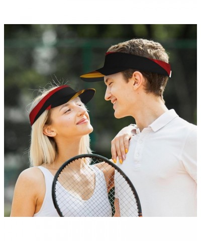 Sun Visor Hats for Women Men Ginkgo Biloba Sunscreen Visor Cap Adjustable Sport Empty Top Baseball Sun Cap Germany Flag $12.4...