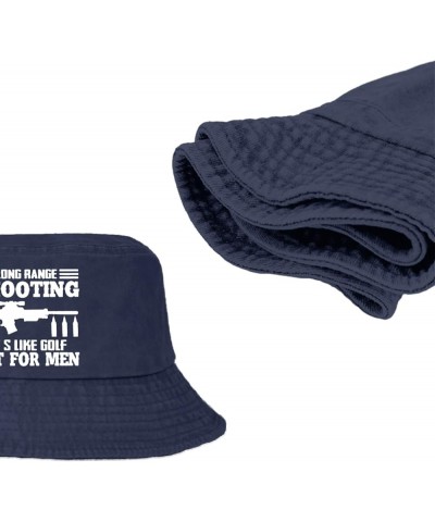 Long Ranges Shooting It's Like Golf But for Men Bucket Hat for Mens Packable Sun Hat Funny Bucket Hat Navy $14.81 Bucket Hats