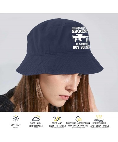 Long Ranges Shooting It's Like Golf But for Men Bucket Hat for Mens Packable Sun Hat Funny Bucket Hat Navy $14.81 Bucket Hats