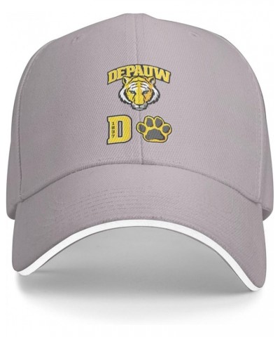 DePauw University Logo Sandwich Cap Unisex Classic Baseball Capunisex Adjustable Casquette Dad Hat Gray $8.10 Baseball Caps