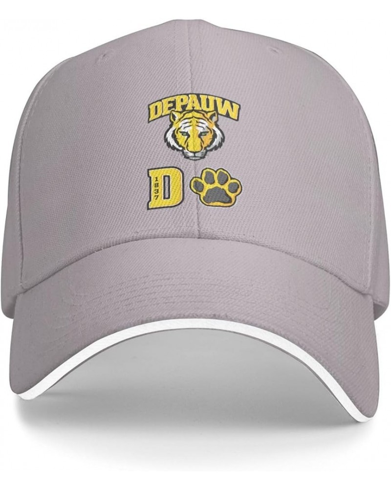 DePauw University Logo Sandwich Cap Unisex Classic Baseball Capunisex Adjustable Casquette Dad Hat Gray $8.10 Baseball Caps