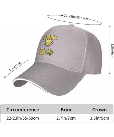 DePauw University Logo Sandwich Cap Unisex Classic Baseball Capunisex Adjustable Casquette Dad Hat Gray $8.10 Baseball Caps