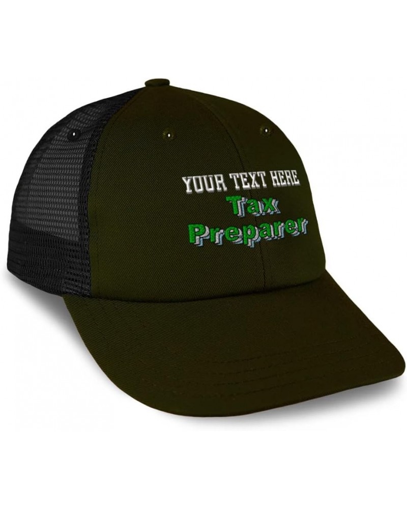 Custom Custom Trucker Hat Baseball Cap Tax Preparer Accountant Cotton Bookkeeper Dad Hats for Men & Women Loden Black Persona...