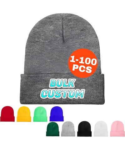 Custom Beanies Hat Bulk Beanies for Men with Designs Your Own Logo for Men or Women Customized Beanie Gifts Grey $11.54 Skull...