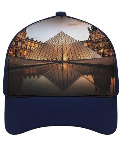 Baseball Cap for Women Men,Louvre Museum in Paris Adjustable Classic Baseball Hat for Leisure and Outdoor Activities Navy-lou...