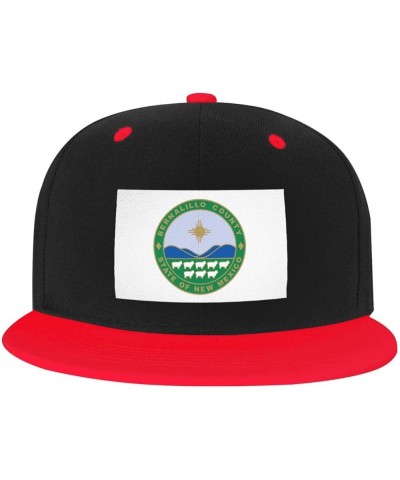 Flag of Bernalillo County, New Mexico Baseball Cap for Men Women Snapback Hat Adjustable Flat Bill Hats Red $10.38 Baseball Caps