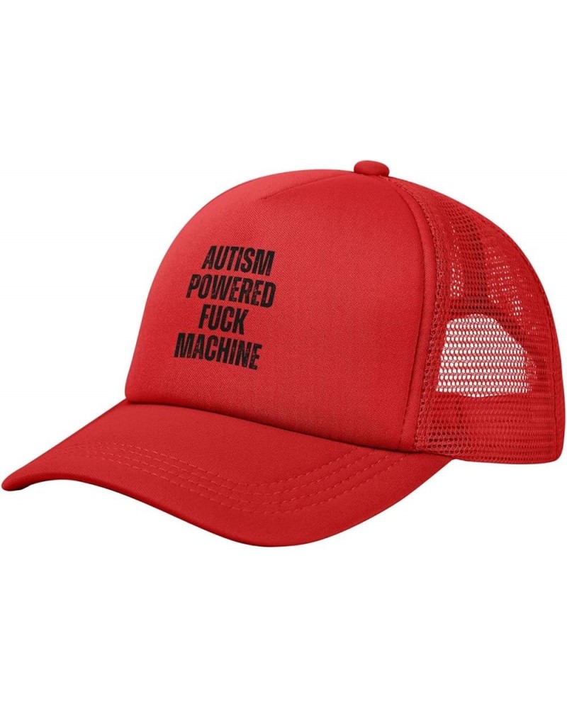 Autism Powereds Fuck Machine Hat Autism Awareness Mesh Hat Baseball Cap Ponytail Caps Beach Sun Dad Trucker Hat Red $9.01 Bas...