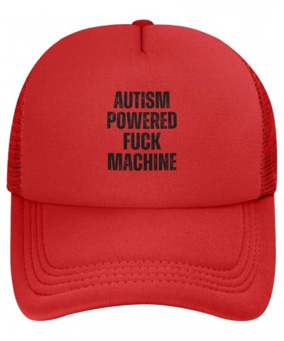 Autism Powereds Fuck Machine Hat Autism Awareness Mesh Hat Baseball Cap Ponytail Caps Beach Sun Dad Trucker Hat Red $9.01 Bas...