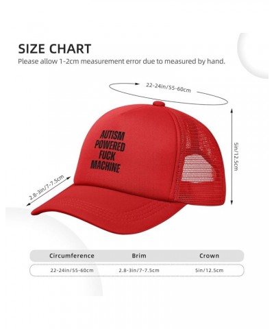 Autism Powereds Fuck Machine Hat Autism Awareness Mesh Hat Baseball Cap Ponytail Caps Beach Sun Dad Trucker Hat Red $9.01 Bas...