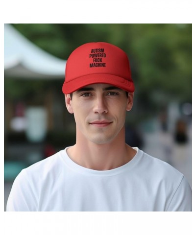 Autism Powereds Fuck Machine Hat Autism Awareness Mesh Hat Baseball Cap Ponytail Caps Beach Sun Dad Trucker Hat Red $9.01 Bas...