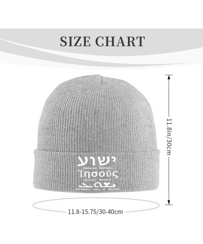 Holy Name Jesus Yeshua Hebrew Cozy Knitted Hat for Winter - Warm Comfort Black Gray $10.88 Skullies & Beanies