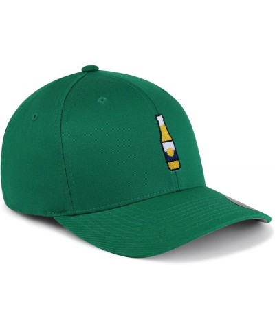 Glass Beer Bottle Embroidered Flexfit Cap Mexico Green $11.48 Baseball Caps