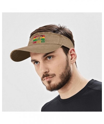 JUNETEENTH Hat Visor Hats for Men Visor Reversible Visor Hat Pigment Khaki $9.72 Visors