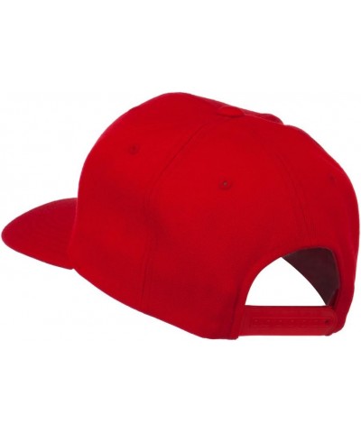 Old English Q Embroidered Flat Bill Cap Red $19.97 Baseball Caps