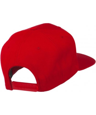 Old English Q Embroidered Flat Bill Cap Red $19.97 Baseball Caps