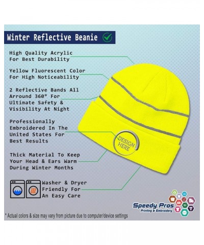 Custom Reflective Beanie Social Worker High Visibility Running Gear Skull Cap for Men & Women 1 Size Neon Yellow Design Only ...