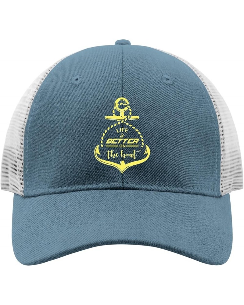 Life is Better On The Boat Golf Hat Women Hats AllBlack Sun Hat Men Gifts for Grandpa Golf Hats Skyblue $10.81 Baseball Caps