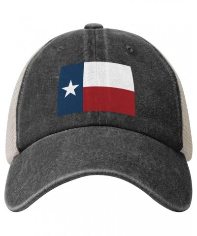 Flag of Texas (1839-1879) Baseball Cap Women Men Mesh Back Hats Vintage Cowboy Hat Dad Caps Black $12.06 Cowboy Hats