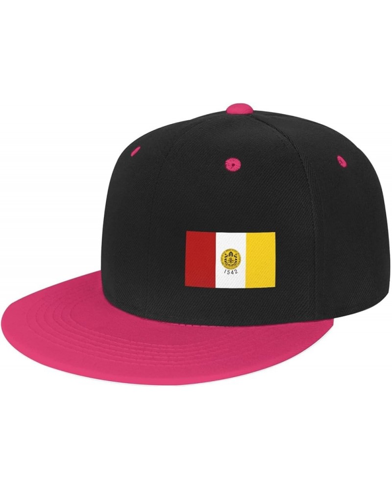 Flag of San Diego, California Snapback Hat Flat Bill Hat Baseball Cap for Men Women Flat Brim Hats Pink $11.06 Baseball Caps