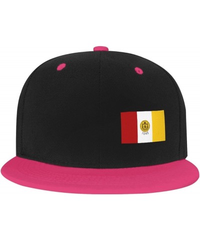 Flag of San Diego, California Snapback Hat Flat Bill Hat Baseball Cap for Men Women Flat Brim Hats Pink $11.06 Baseball Caps