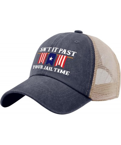 Isn't It Past Your Jail Time Trucker Hat Men Trendy Mesh Hats for Fall Navy Blue $10.77 Baseball Caps