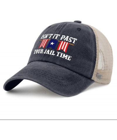 Isn't It Past Your Jail Time Trucker Hat Men Trendy Mesh Hats for Fall Navy Blue $10.77 Baseball Caps