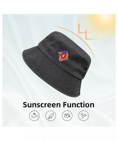 Hand Tear Flag of Democratic Kampuchea Bucket Hat for Men Women Outdoor Washed Cotton Sun Hats Travel Beach Hat Black $10.04 ...