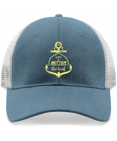 Life is Better On The Boat Golf Hat Women Hats AllBlack Sun Hat Men Gifts for Grandpa Golf Hats Skyblue $10.81 Baseball Caps