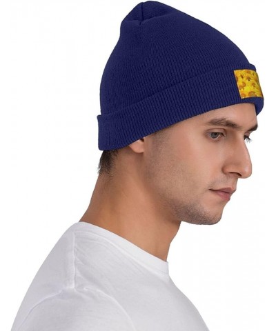 Many Sunflowers Print Slouchy Beanie for Men Women Hip-Hop Soft Lightweight Running Beanie Adult Hats Navy Blue $11.19 Skulli...