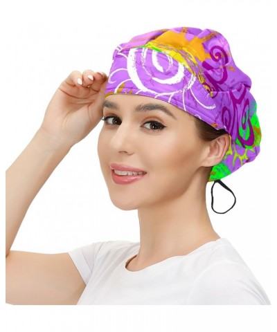 Adjustable Working Caps, Elastic Bandage Tie Back Hats, Cover Hair Bouffant Hats with Sweatband 89 Ethnic Image $9.99 Balaclavas