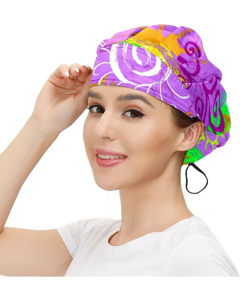 Adjustable Working Caps, Elastic Bandage Tie Back Hats, Cover Hair Bouffant Hats with Sweatband 89 Ethnic Image $9.99 Balaclavas