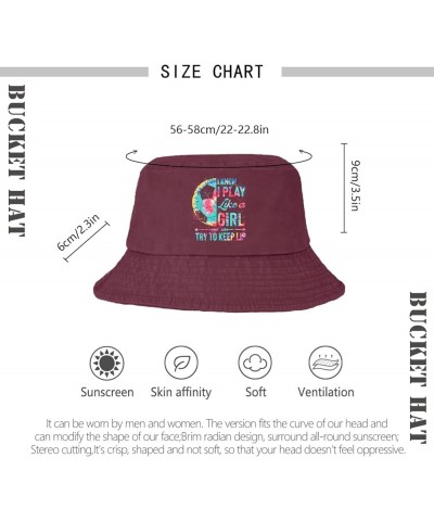 I Know I Play Like A Girl Try to Keep Up00 Bucket Hats Bucket Hat Funny Mens Hat for Beach Accessories for Vacation Deep Rose...