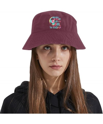 I Know I Play Like A Girl Try to Keep Up00 Bucket Hats Bucket Hat Funny Mens Hat for Beach Accessories for Vacation Deep Rose...